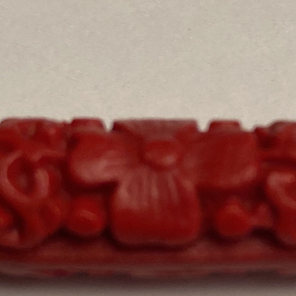 Large Carved Design Flower Floral Drop Bauble Earrings - Picture 16 of 16